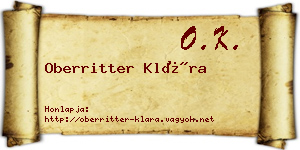 Oberritter Klára névjegykártya