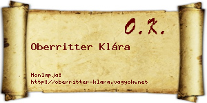 Oberritter Klára névjegykártya
