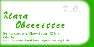 klara oberritter business card